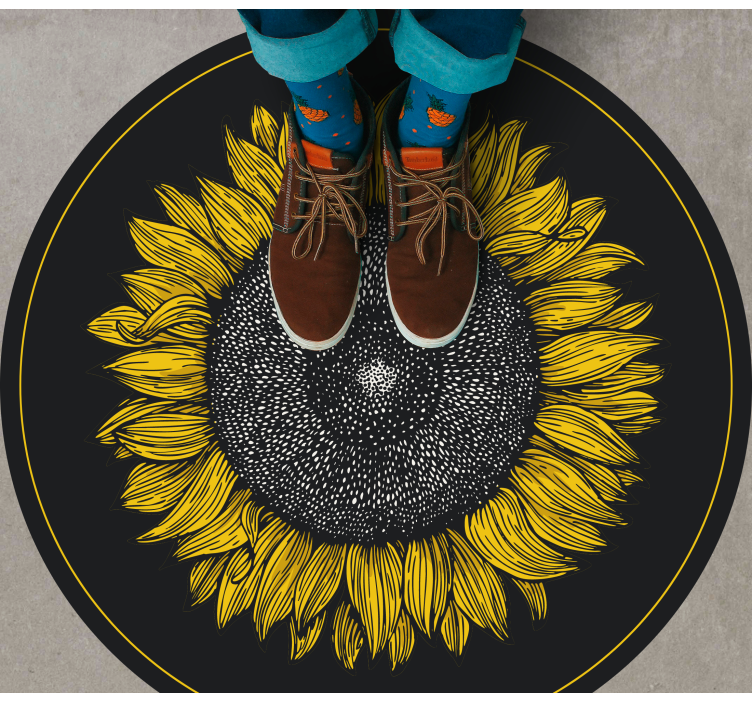 Big sunflower design floral rug - TenStickers