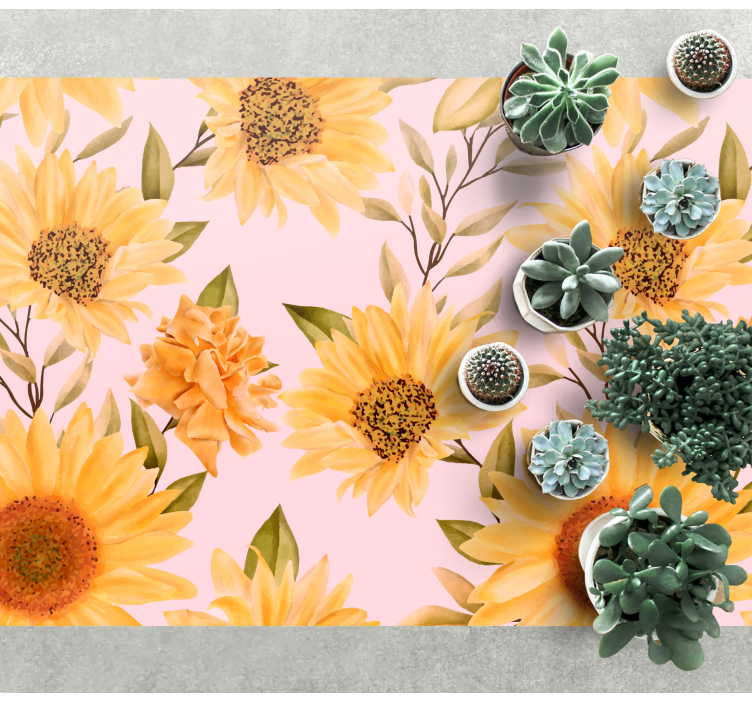 Sunflower Botanical Idea floral rug - TenStickers