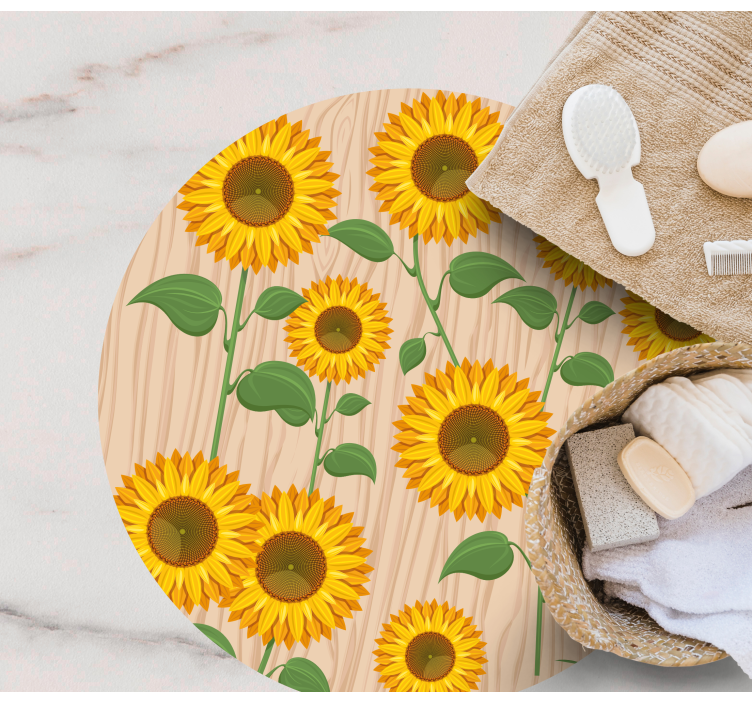 Sunflower bouquet floral rug - TenStickers