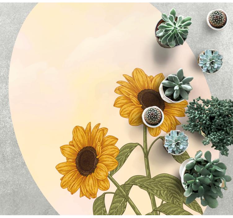 Sunflower Embrace floral rug - TenStickers