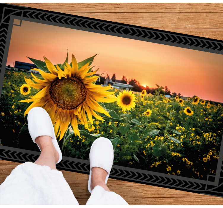 Sunflower sunset floral rug - TenStickers