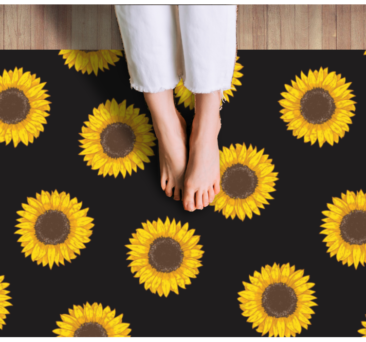 Sunflower Pattern floral rug - TenStickers