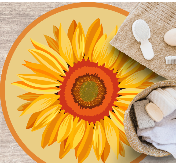 Sunflower Round floral rug - TenStickers