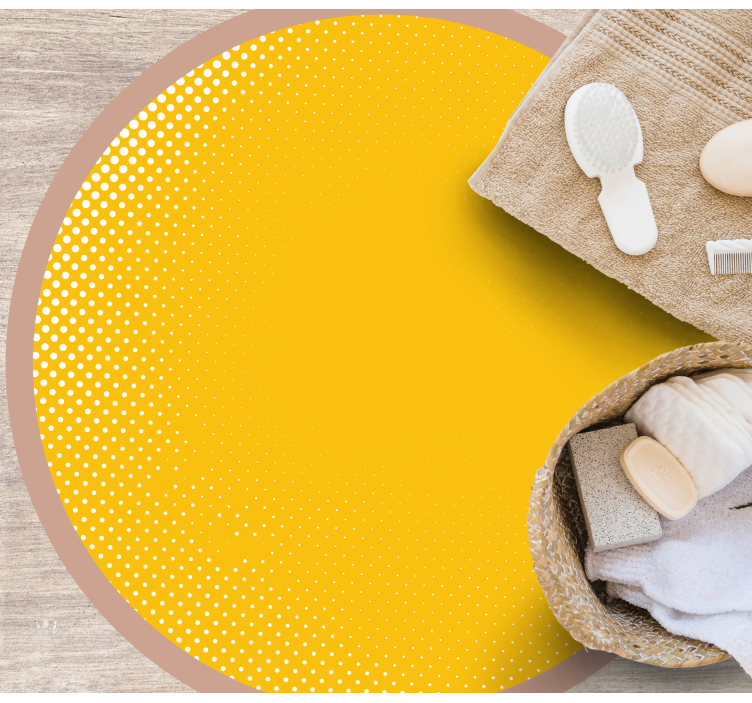 Sunny circular pattern yellow rug - TenStickers