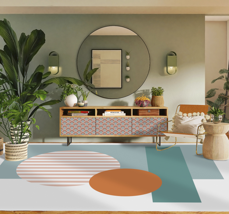 Sunny Geometric Circles modern rug - TenStickers