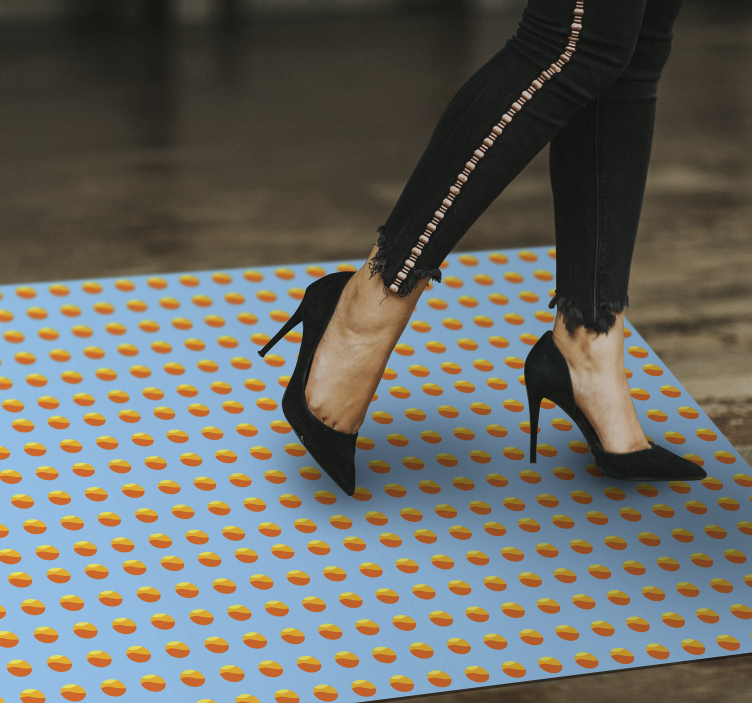 Sunshine Oranges Pattern wood effect rug - TenStickers