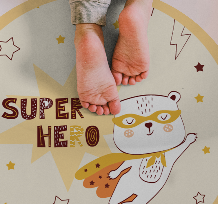 Superhero Bear kids carpet - TenStickers