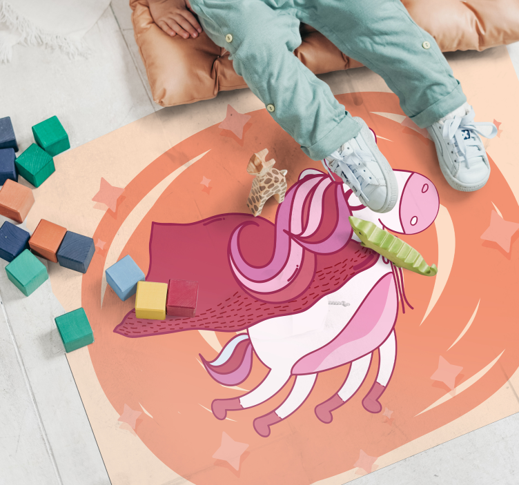 Superhero Unicorn nursery rug - TenStickers