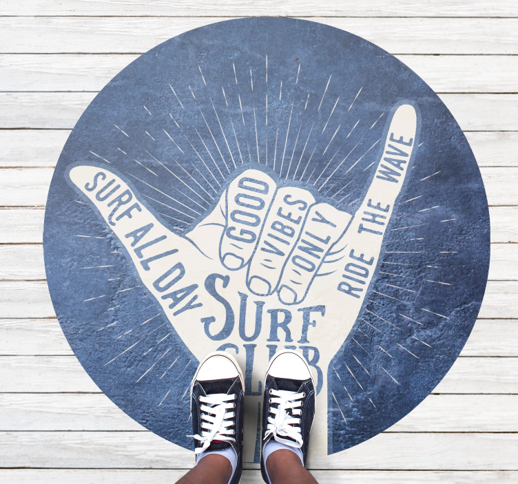 Surf Club Emblem quote rug - TenStickers