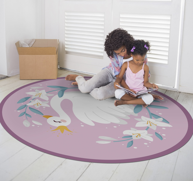 Swan Queen kids vinyl rug - TenStickers