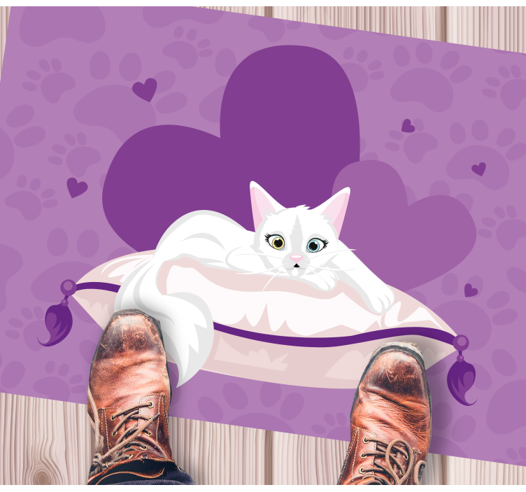 Sweet Cat Cushion animal mat - TenStickers