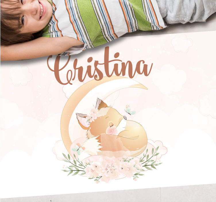 Sweet Fox Illustration custom floor mat - TenStickers