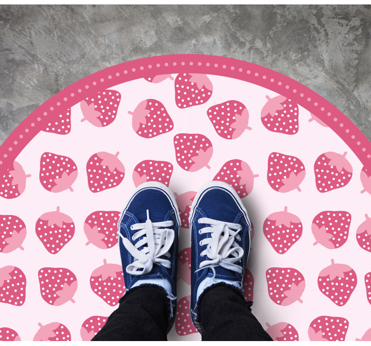Sweet Strawberry Pattern kitchen mat - TenStickers