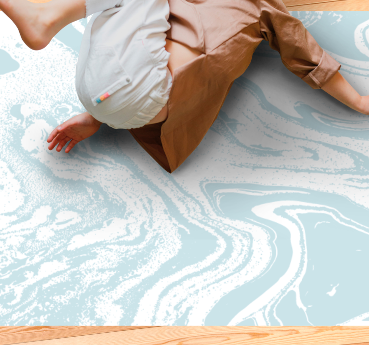Swirling Aquatic Theme marble rug - TenStickers