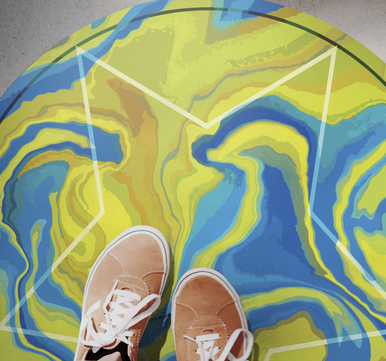 Blue and yellow star texture rug - TenStickers