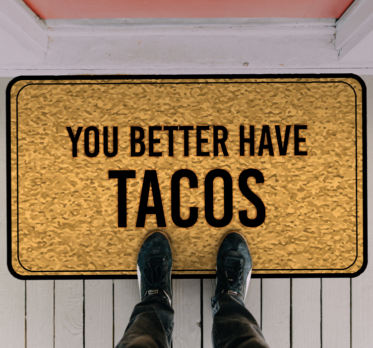 Tacos Welcome Message quote rug - TenStickers
