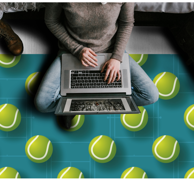 Tennis Ball Pattern teenage bedroom rug - TenStickers
