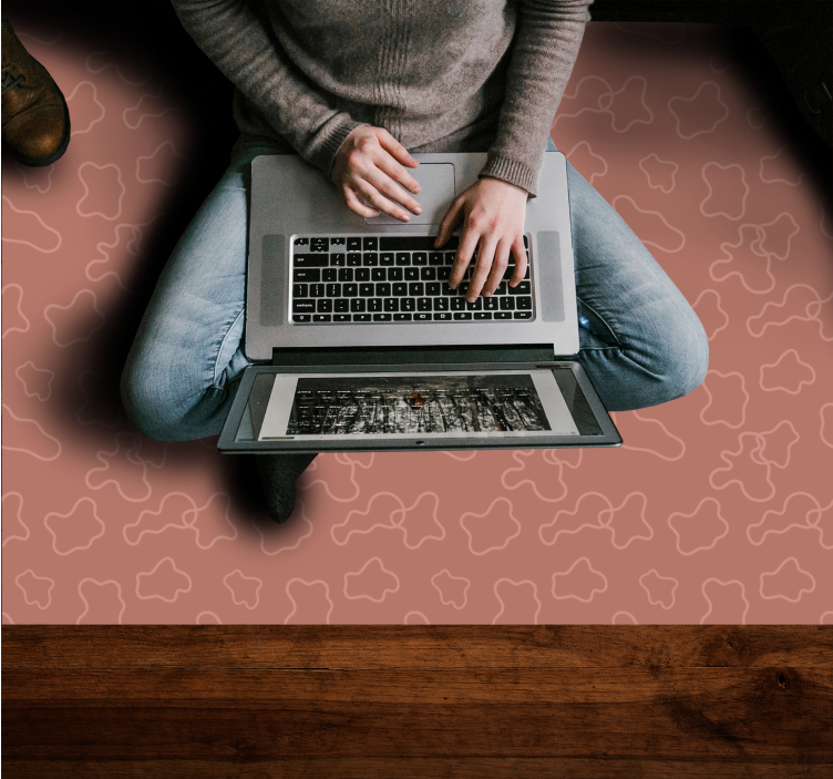 Terracotta irregular cercles geometric rugs - TenStickers