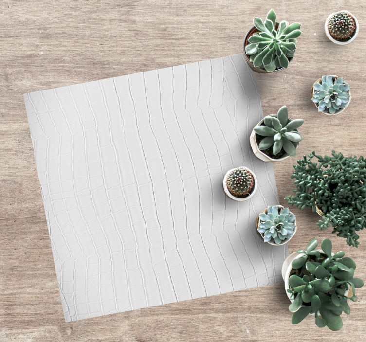 Texture rug in white crocodile skin - TenStickers
