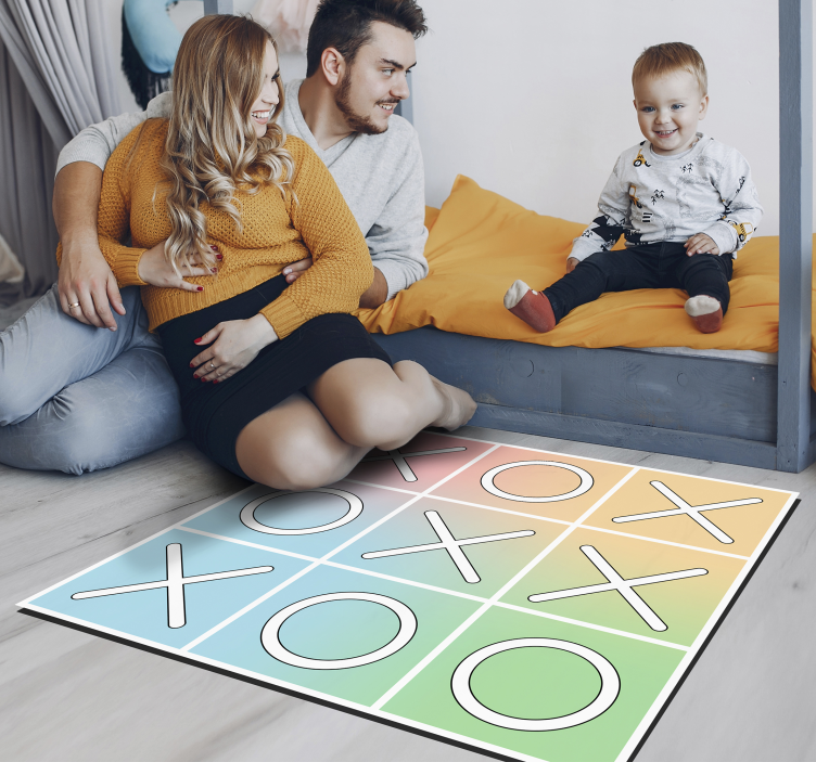 Tic-Tac-Toe Play game rug - TenStickers