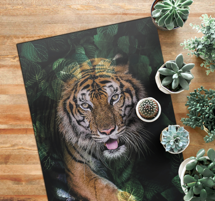 Tiger Foliage Portrayal animal mat - TenStickers