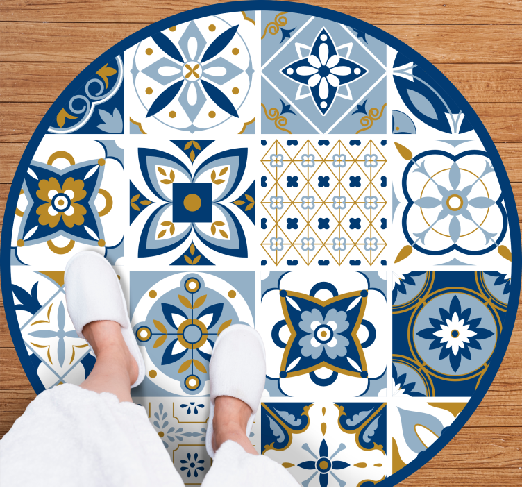 Tile carpet circular tile design - TenStickers