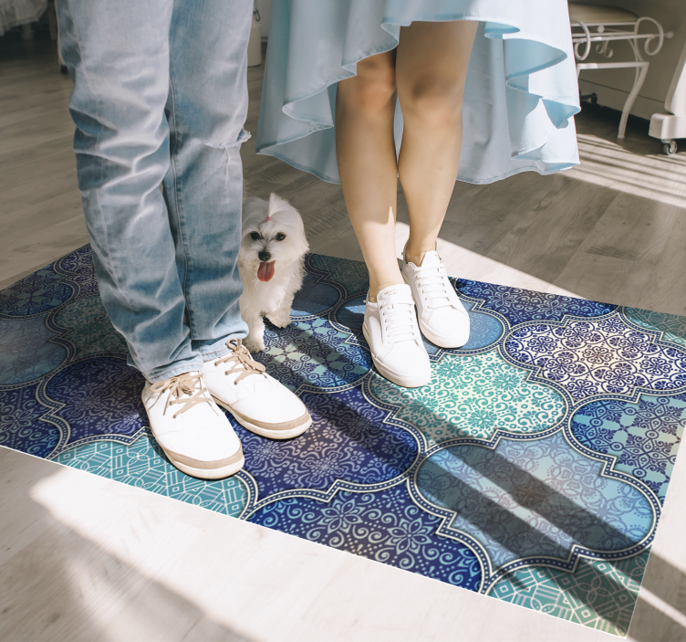 Tile carpet with detailed tile designs - TenStickers