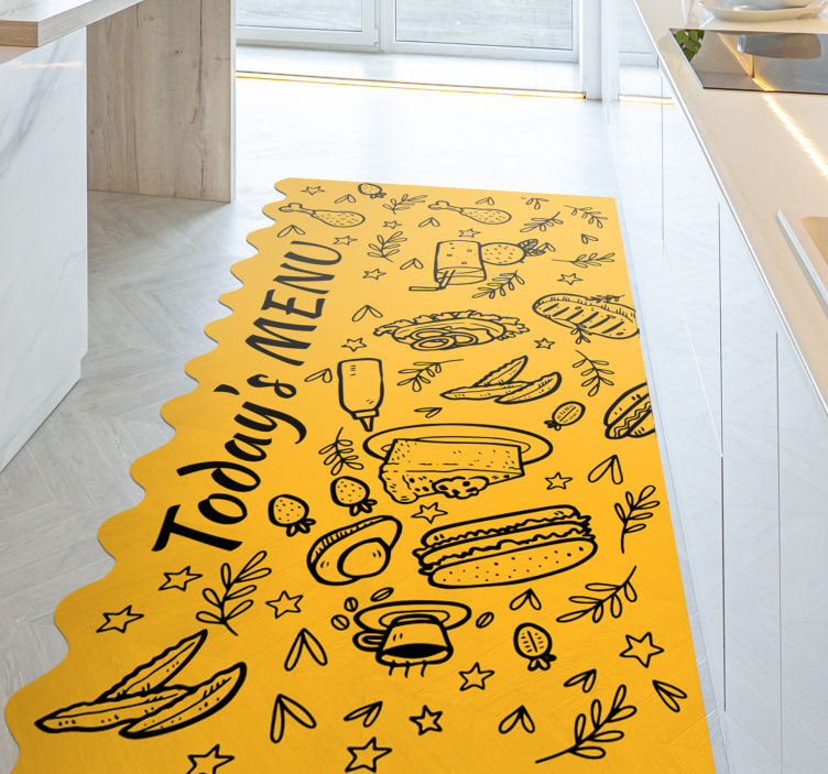 Today's Menu Theme quote rug - TenStickers