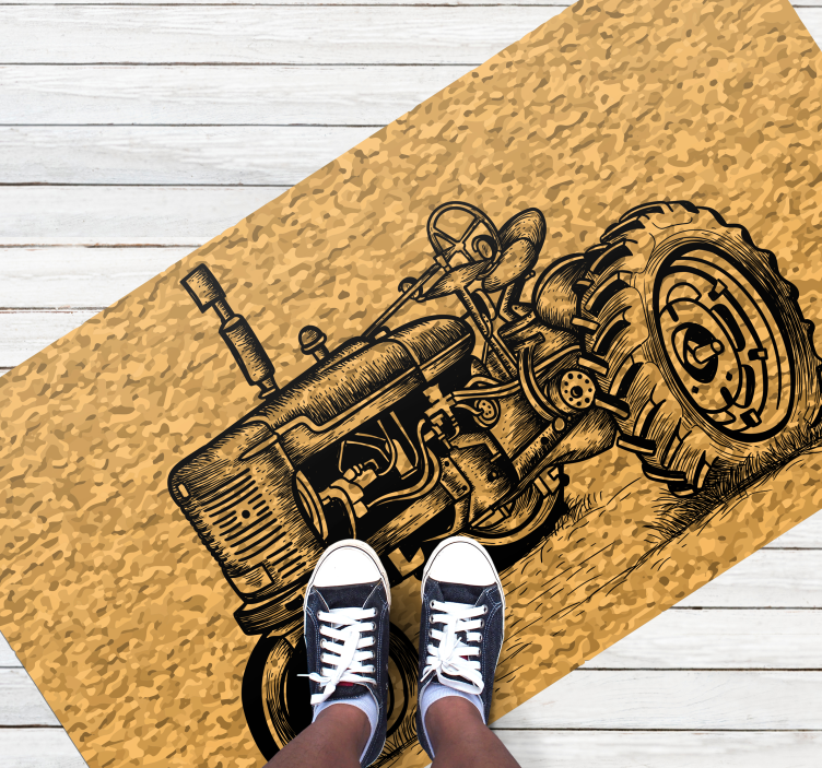 Tractor Silhouette modern rug - TenStickers