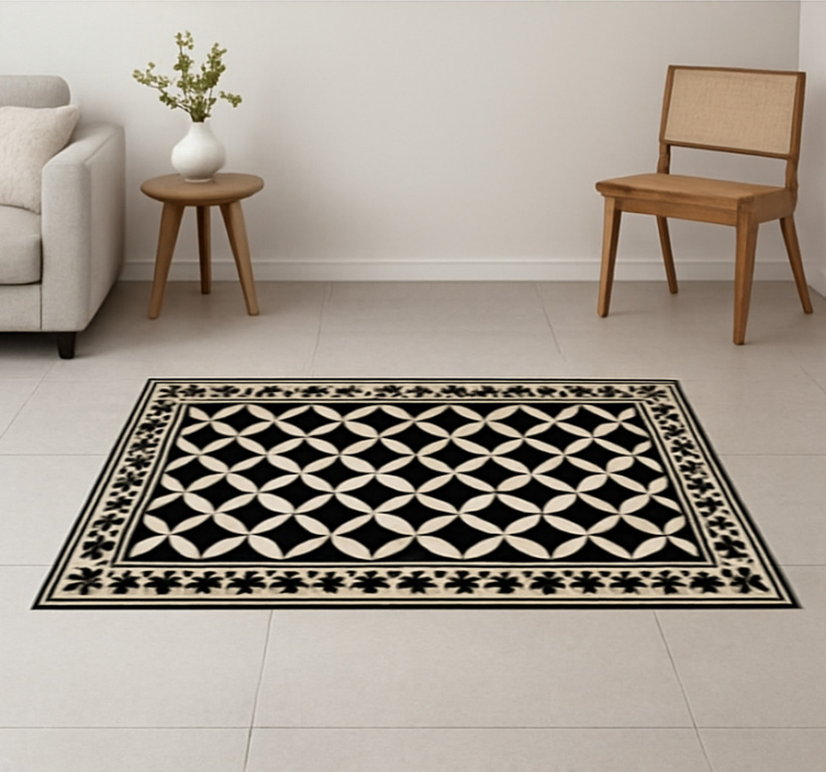 Traditional Spanish design living room rug - TenStickers