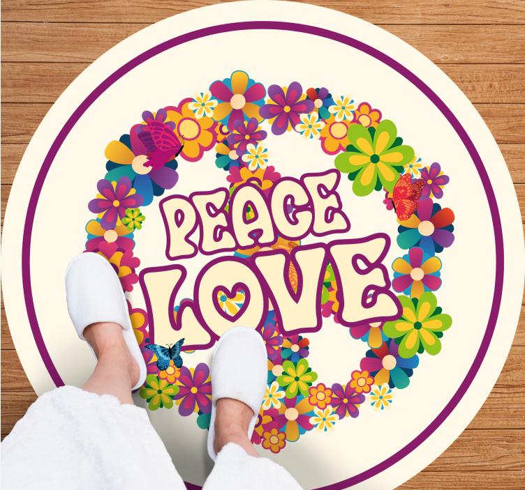 Peaceful Message floral rug - TenStickers