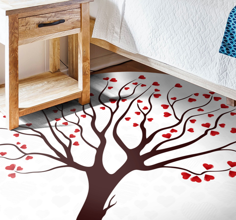 Tree Of Hearts floral rug - TenStickers