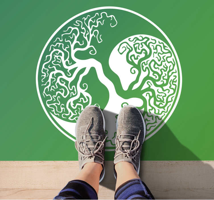 Tree Silhouette Circle nature rug - TenStickers