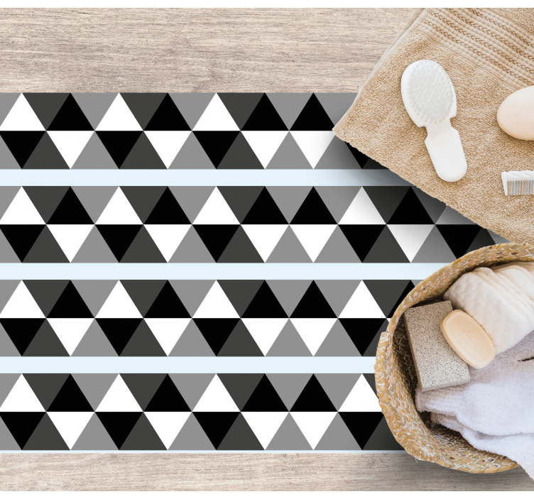 Grey triangle pattern geometric rug - TenStickers