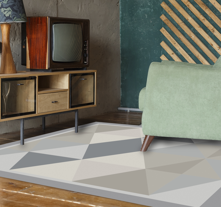 Triangular Grey Harmony geometric rug - TenStickers