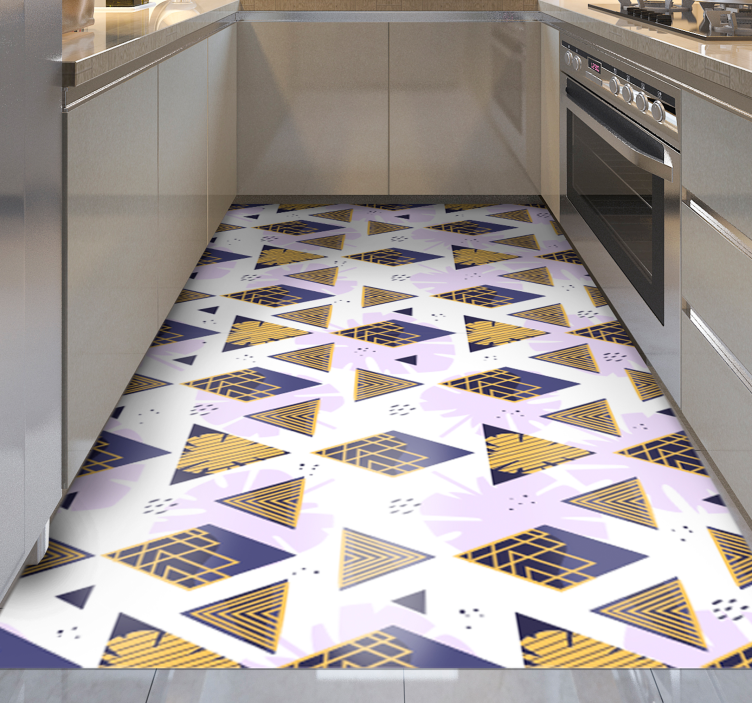 Triangular marble motif geometric rug - TenStickers