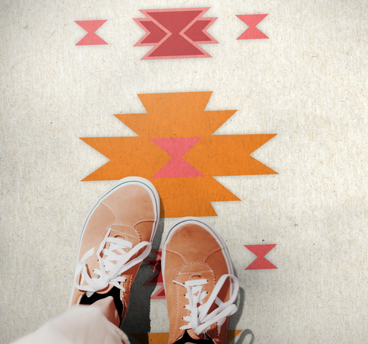 Tribal simple motif ethnic rug - TenStickers