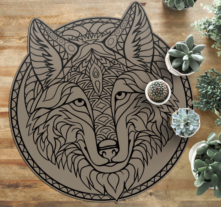 Tribal Wolf Head animal rug - TenStickers