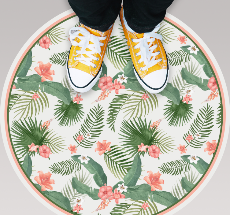 Tropical Botanicals floral rug - TenStickers