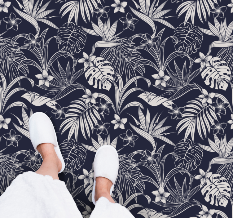 Tropical Floral Pattern nature rug - TenStickers