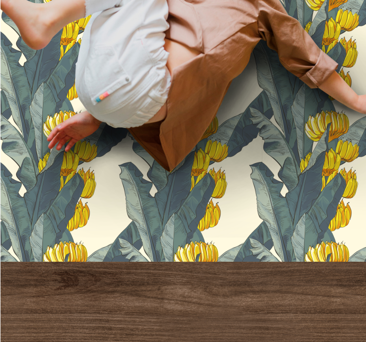 Tropical Flower Composition floral rug - TenStickers