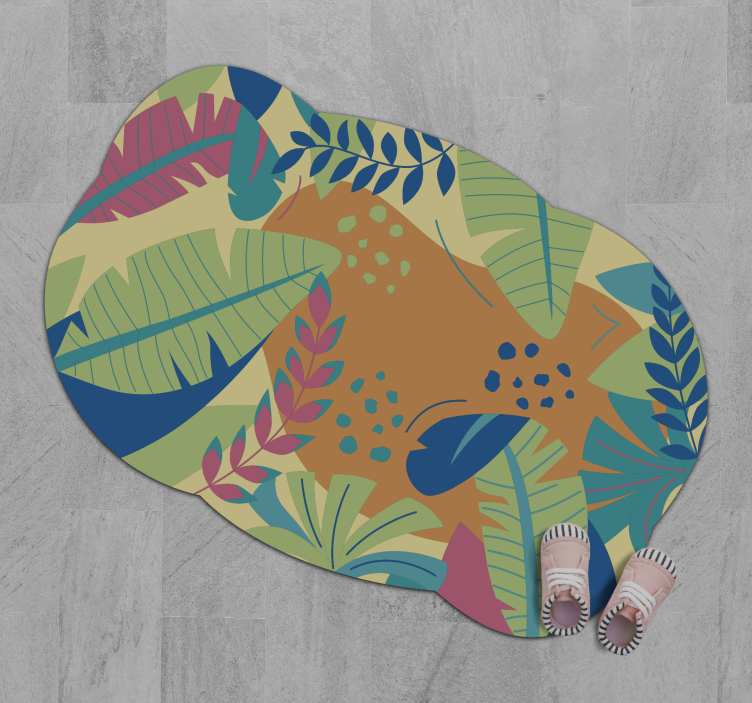 Tropical Foliage Motif nature rug - TenStickers