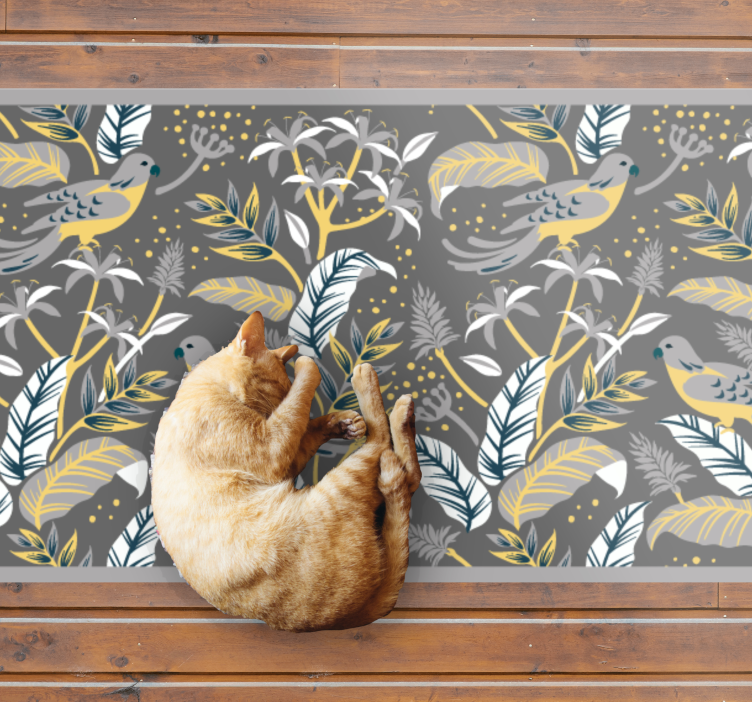 Tropical Greenery Print floral rug - TenStickers