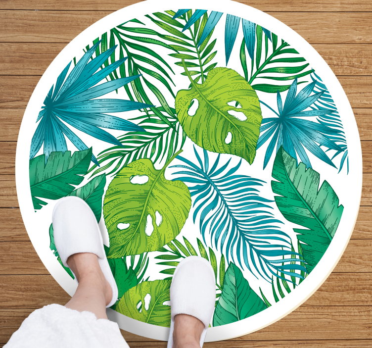 Tropical Leaf Designs nature rug - TenStickers