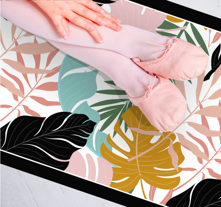 Tropical Leaf Palette nature rug - TenStickers