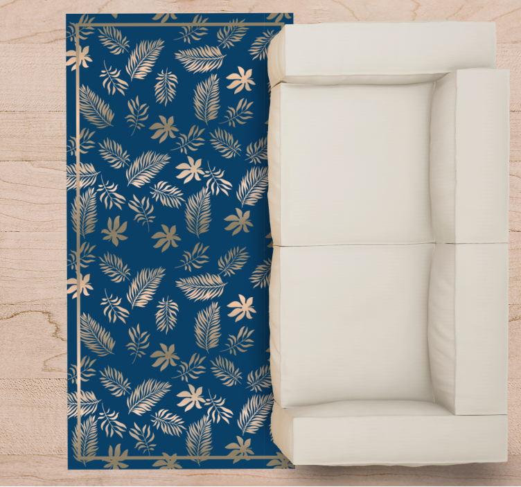 Tropical Leaf Pattern floral rug - TenStickers