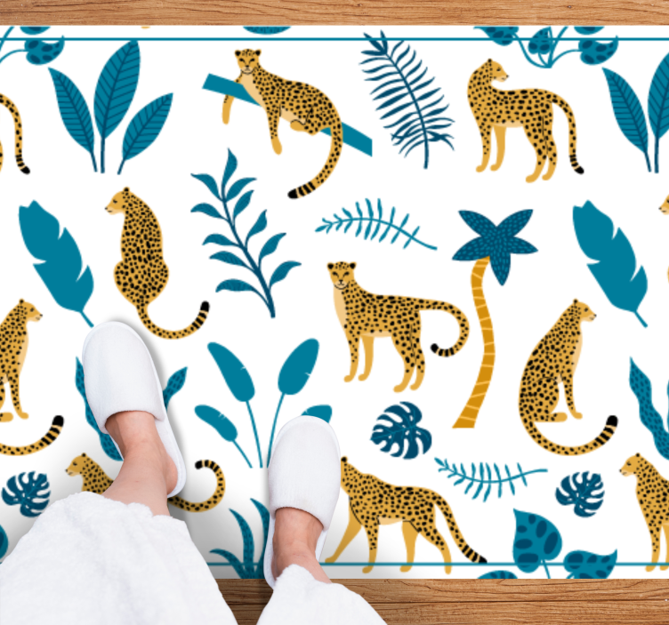 Tropical Leopard Pattern nursery rug - TenStickers