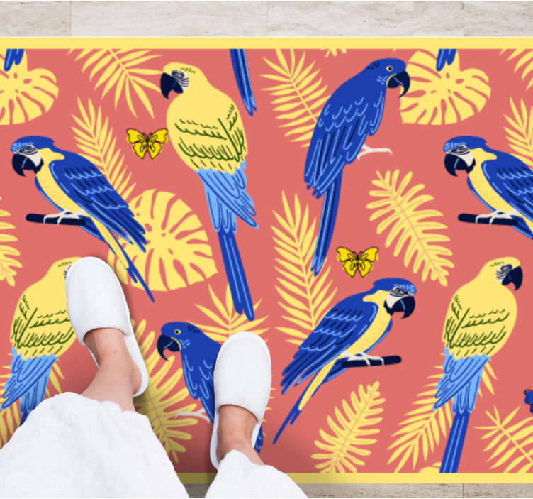 Tropical parrot patterns nature rug - TenStickers
