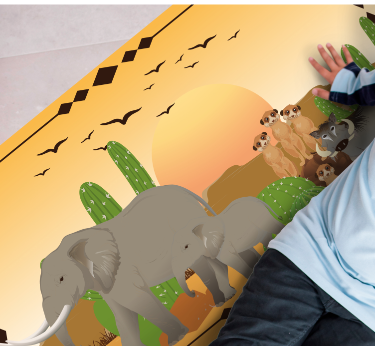 Twilight elephant expedition nature rug - TenStickers