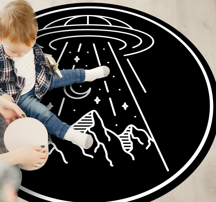 UFO drawing teen vinyl rug - TenStickers